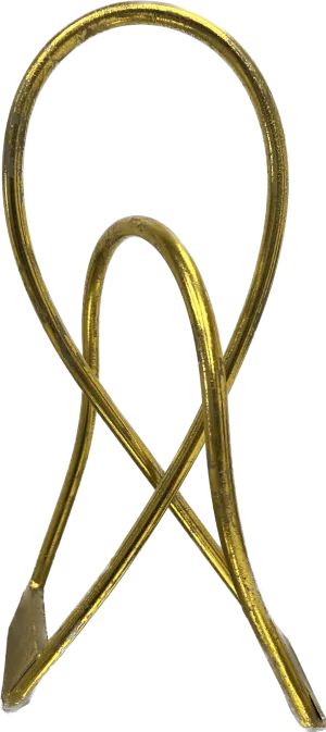 Abstract Paper Clip Sculpture Art in Gold