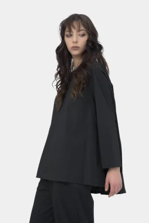 Accordian Pleat Back Long Sleeve Top