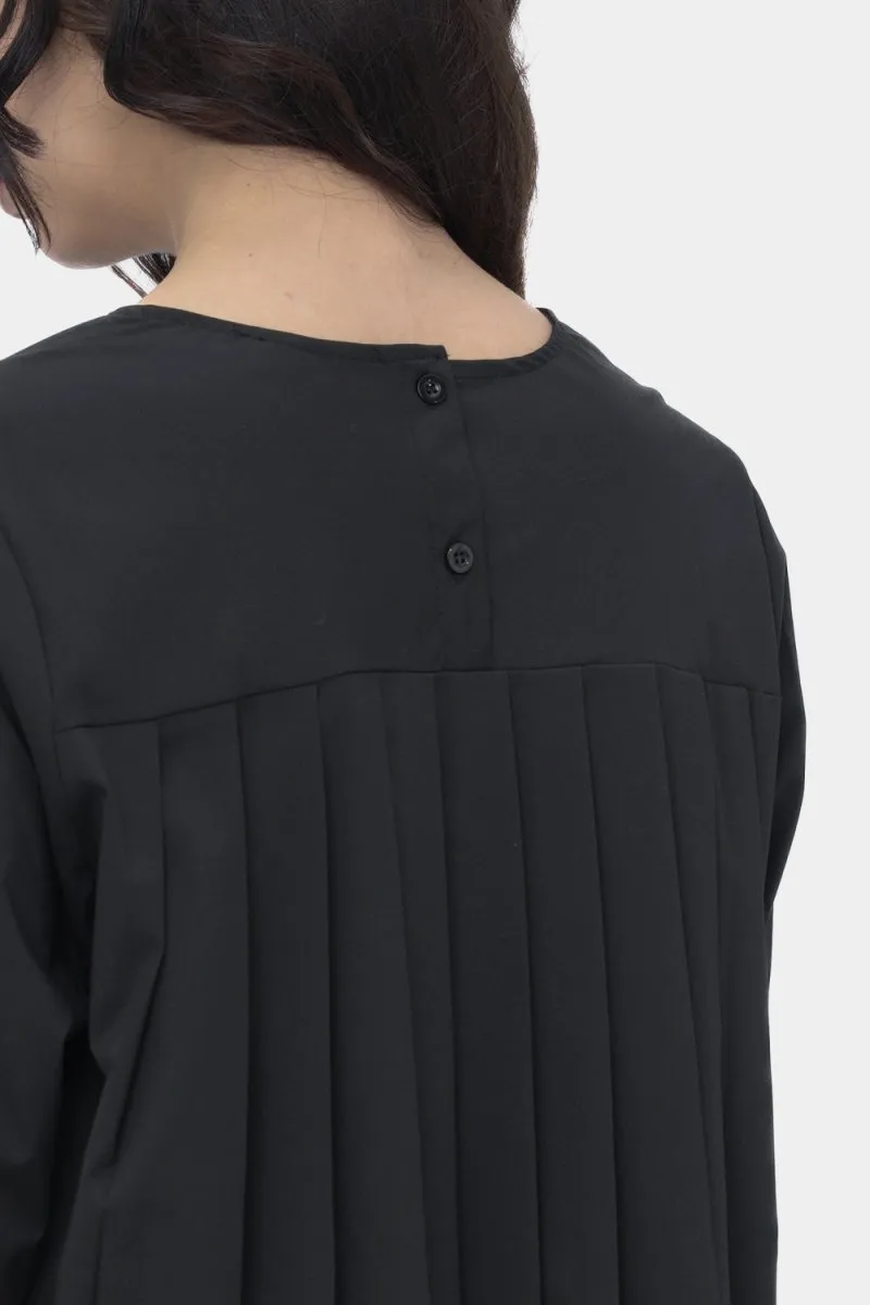 Accordian Pleat Back Long Sleeve Top