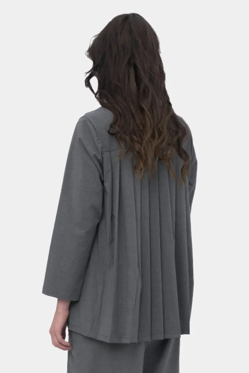Accordian Pleat Back Long Sleeve Top