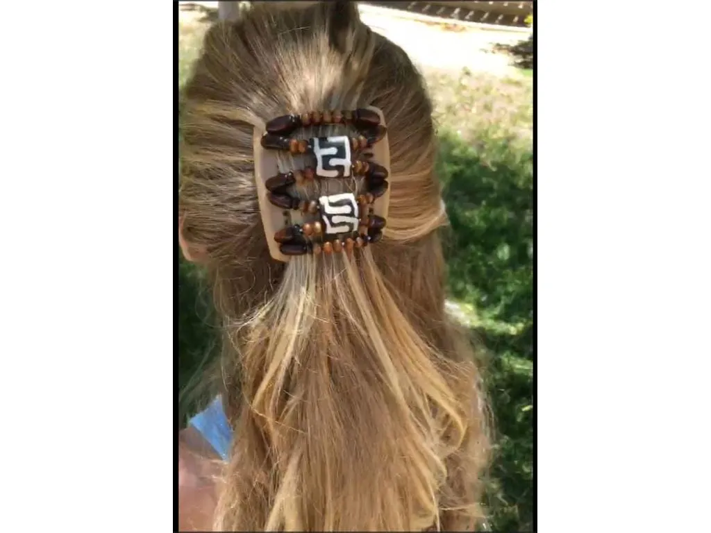 African Butterfly Chameleon Hair Comb - Ndalena Black 43