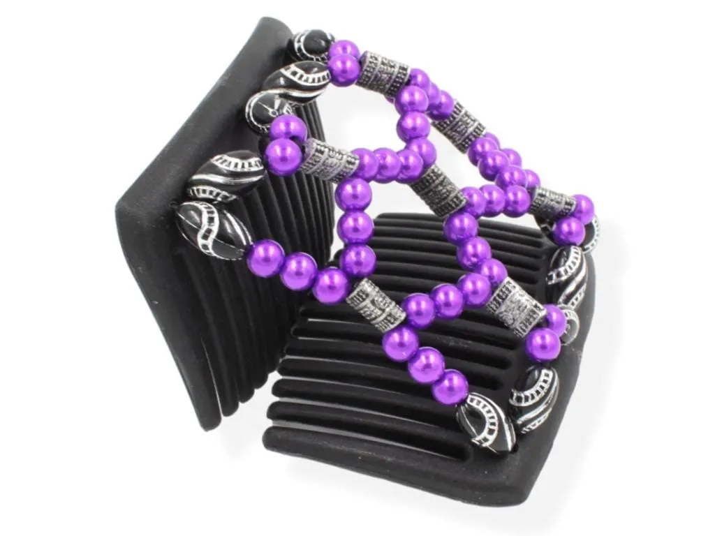 African Butterfly Chameleon Hair Comb - Ndalena Black 43