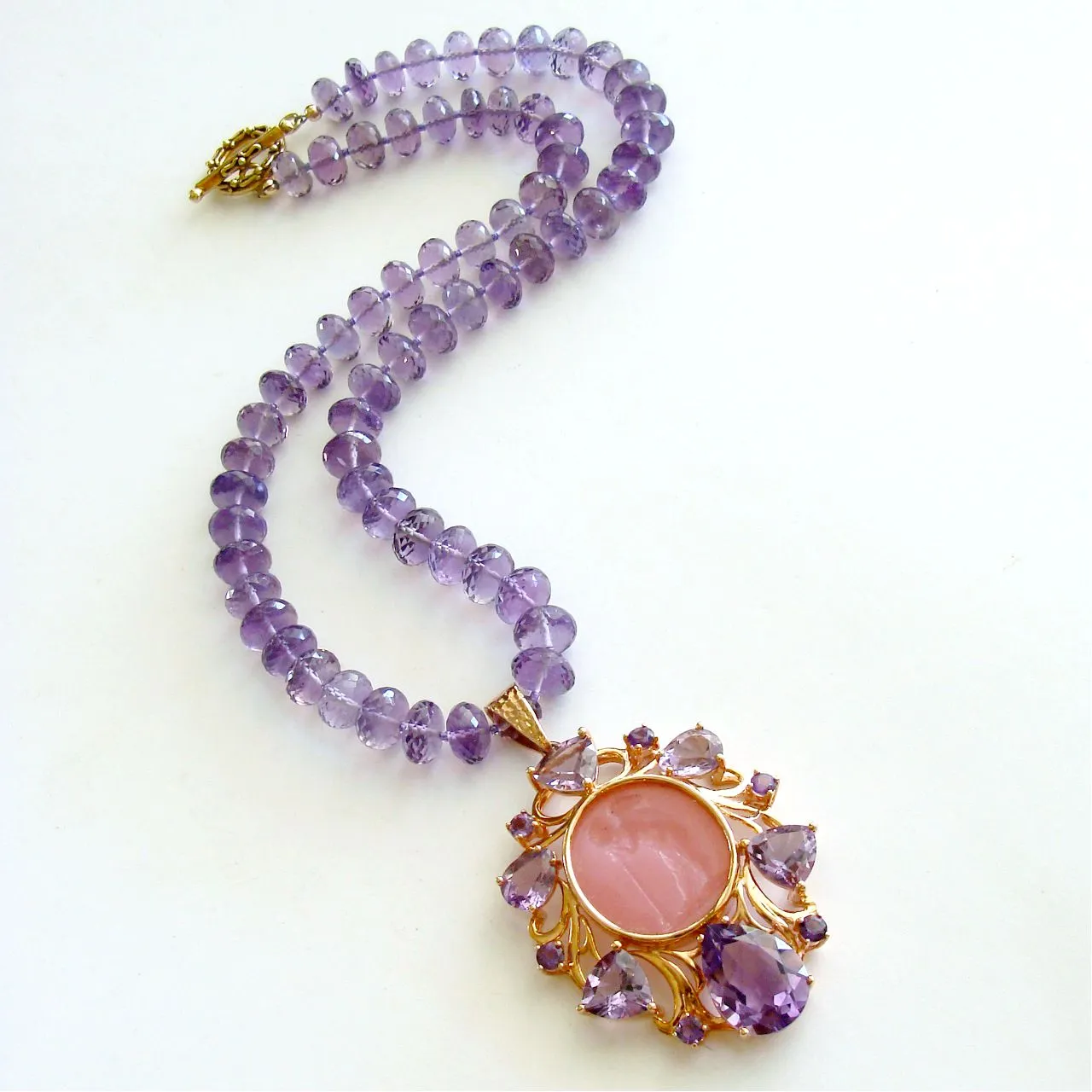 Amethyst Venetian Glass Intaglio Necklace - Montepulciano Choker Necklace