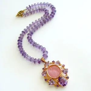 Amethyst Venetian Glass Intaglio Necklace - Montepulciano Choker Necklace
