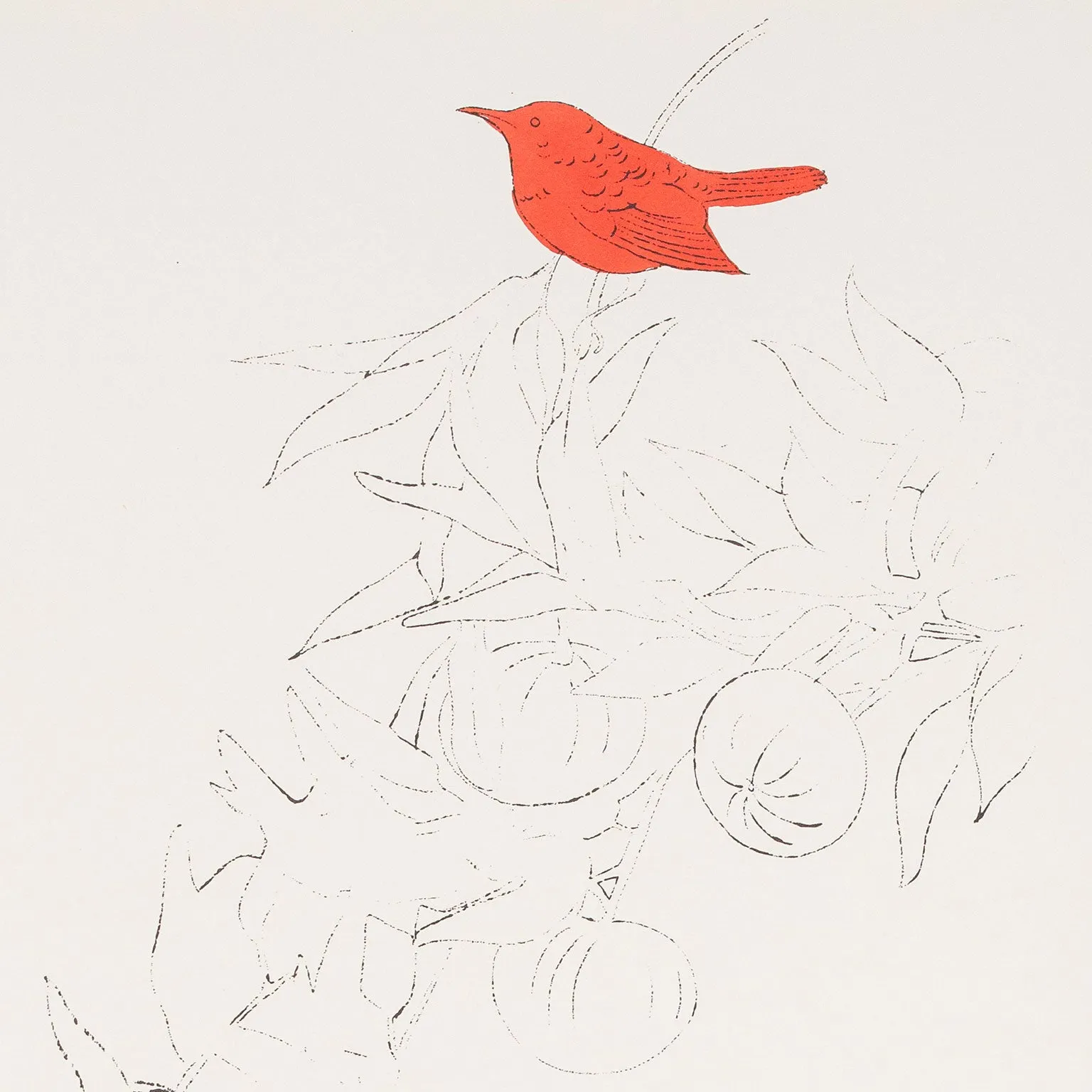 ANDY WARHOL "BIRD ON A FRUIT BRANCH", 1957