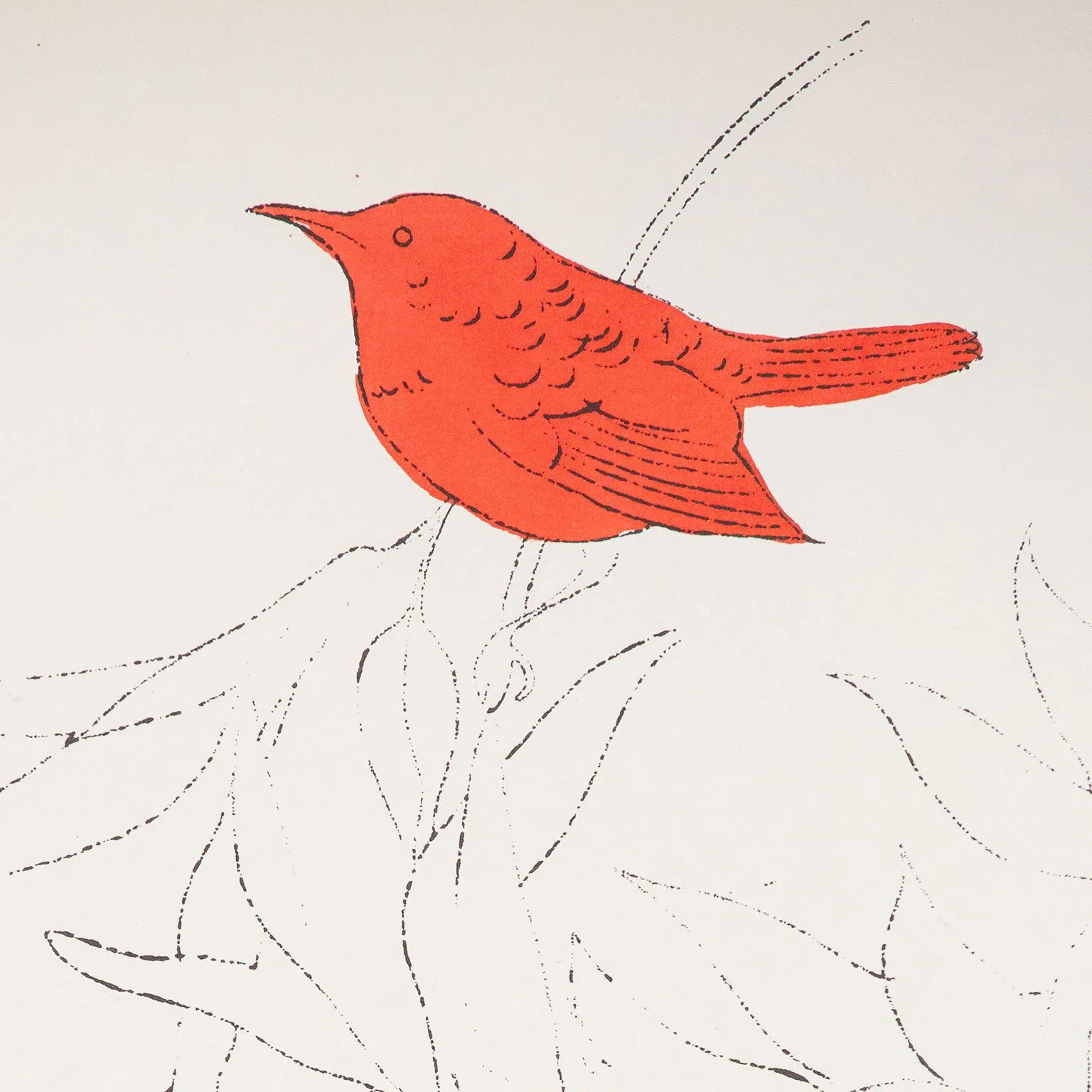 ANDY WARHOL "BIRD ON A FRUIT BRANCH", 1957