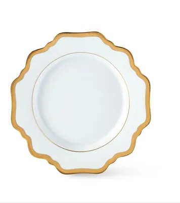 Antique White Bread & Butter Gold Rim