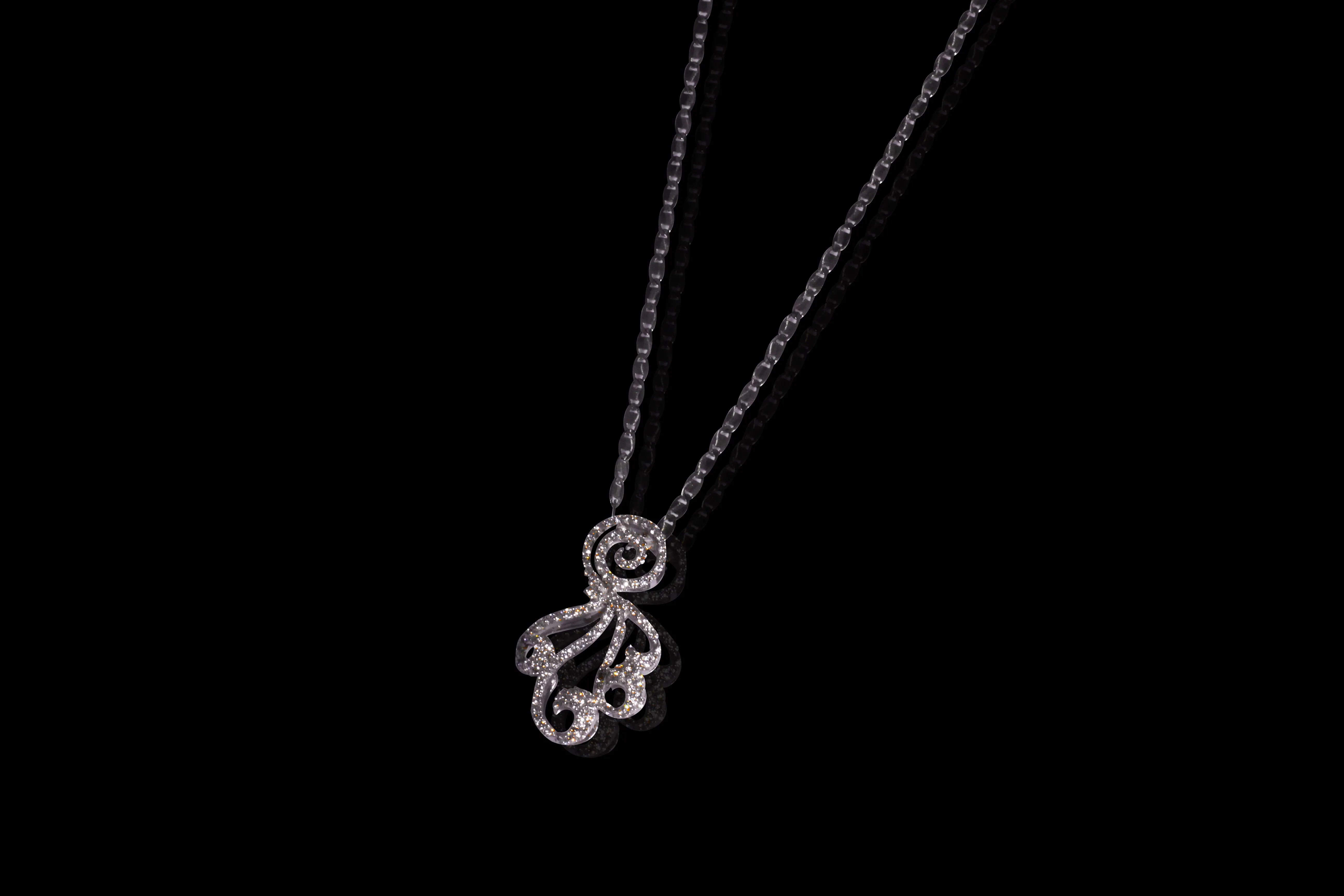 Art Nouveau 18k White Gold Natural Petite Diamonds Pendant