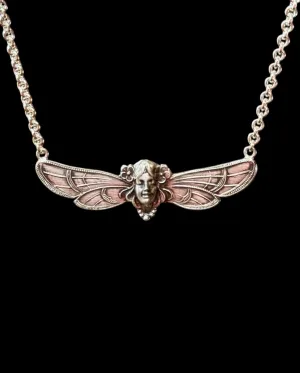 Art Nouveau Butterfly Woman necklace in Sterling Silver