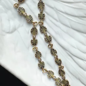 Art Nouveau Double-Sided Enamel & Diamond Chain
