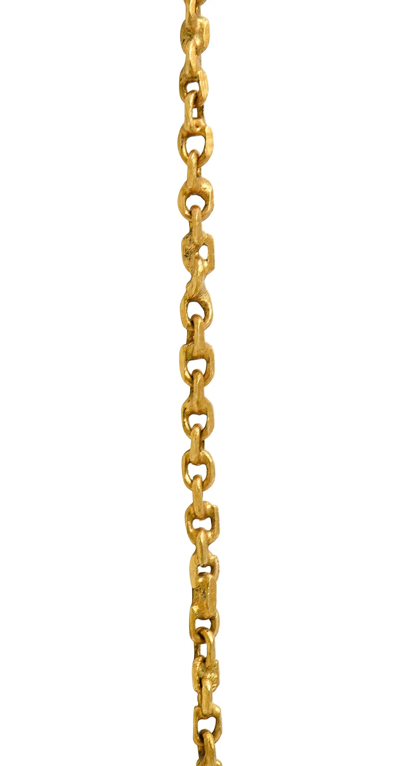 Art Nouveau Sapphire Pearl 14 Karat Gold Pendant Necklace