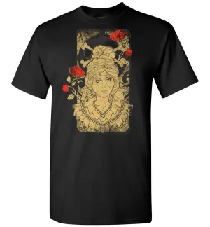 Art Nouveau Style Shirt Showing Beautiful Elegant Lady And Roses Tshirt