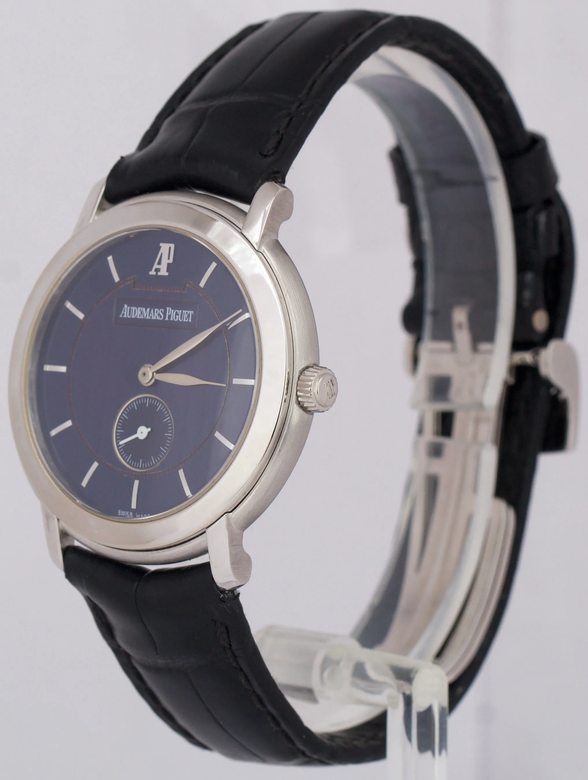 Audemars Piguet Jules BLUE 18K White Gold SMALL SECONDS Leather 36mm 15056BC
