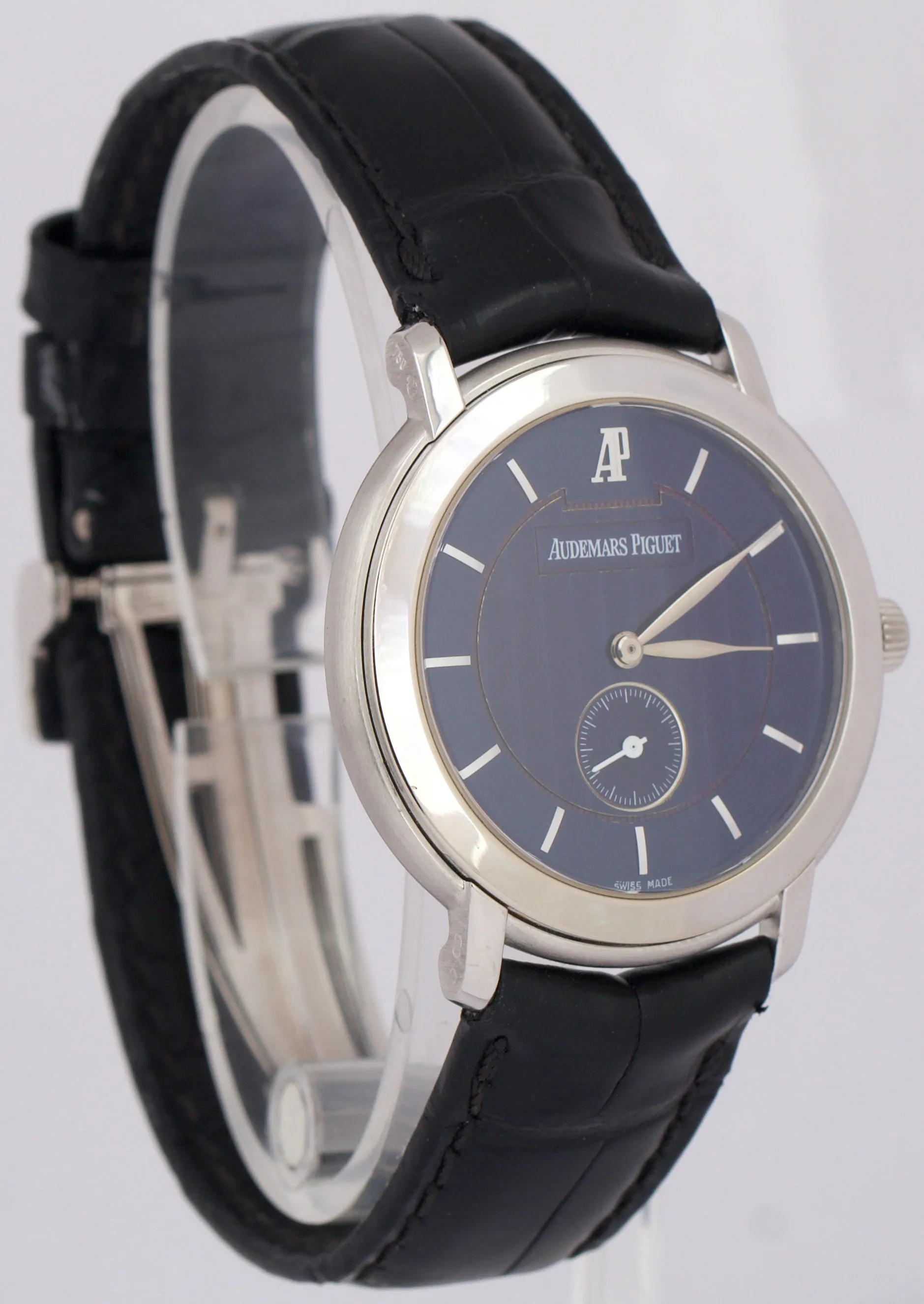 Audemars Piguet Jules BLUE 18K White Gold SMALL SECONDS Leather 36mm 15056BC