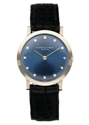 Audemars Piguet Vintage Original Blue Diamond Dial Mens Watch