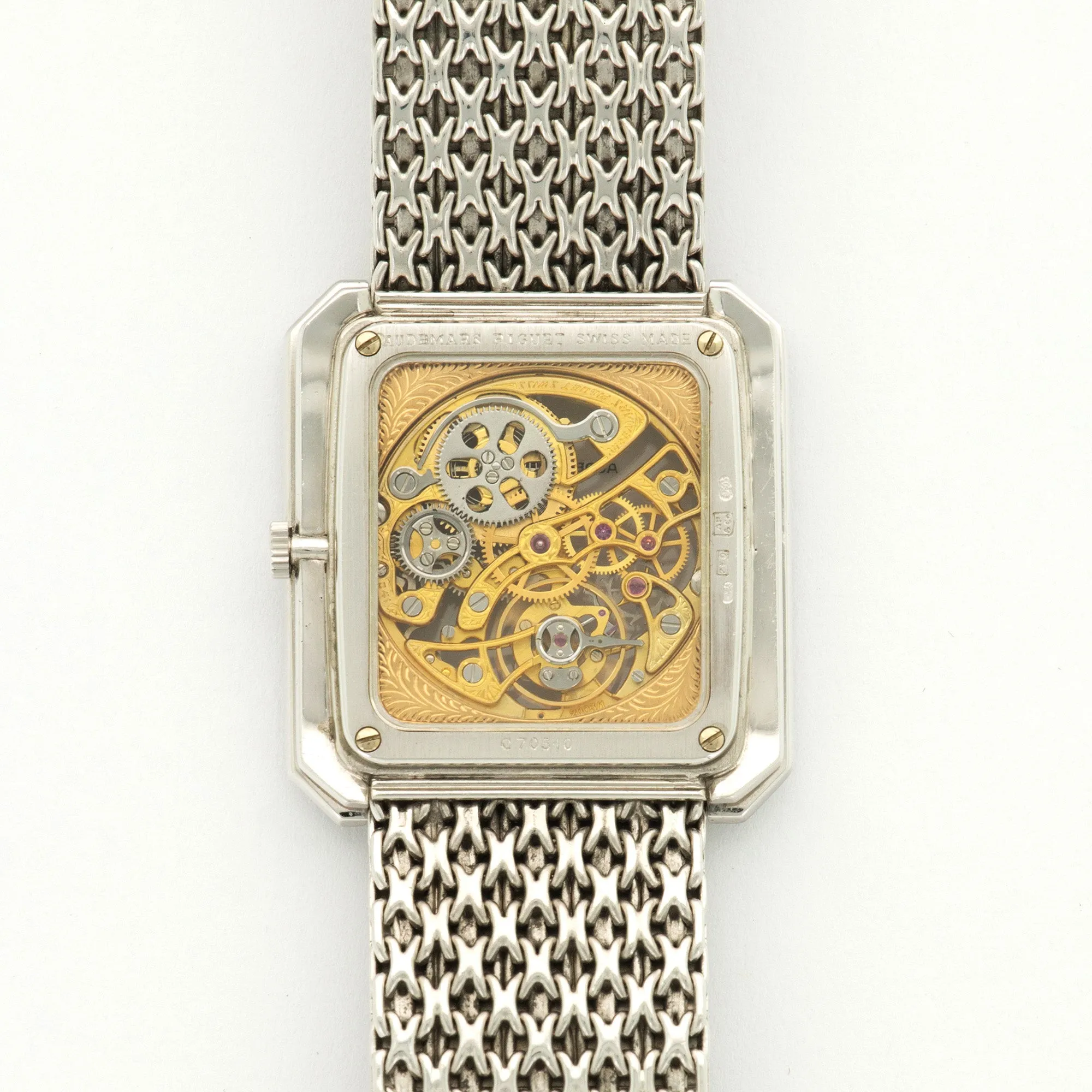 Audemars Piguet White Gold Skeletonized Baguette Diamond Watch