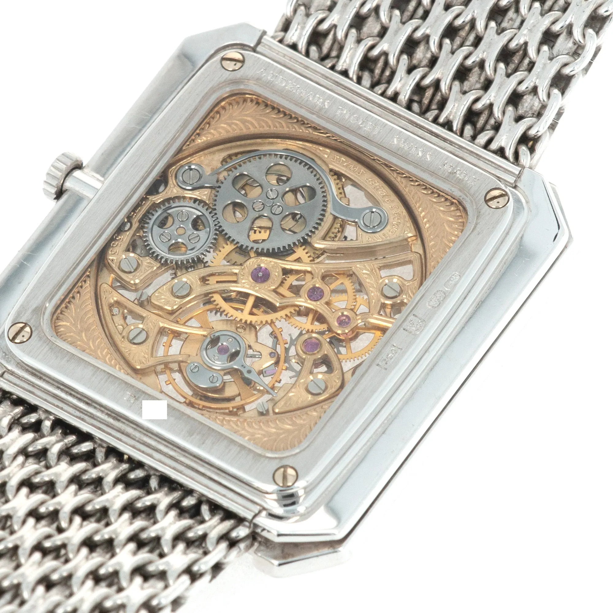 Audemars Piguet White Gold Skeletonized Baguette Diamond Watch