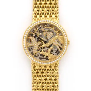 Audemars Piguet Yellow Gold Skeletonized Diamond Birds Watch