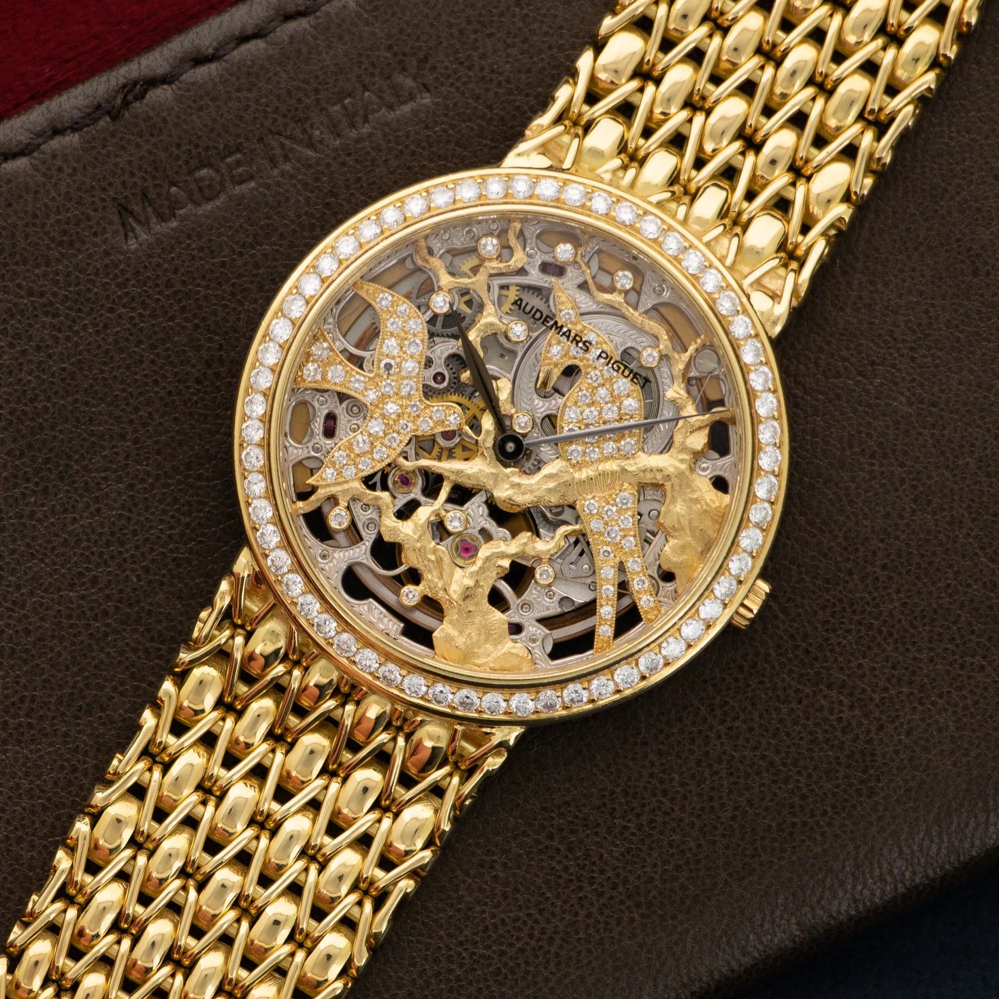 Audemars Piguet Yellow Gold Skeletonized Diamond Birds Watch