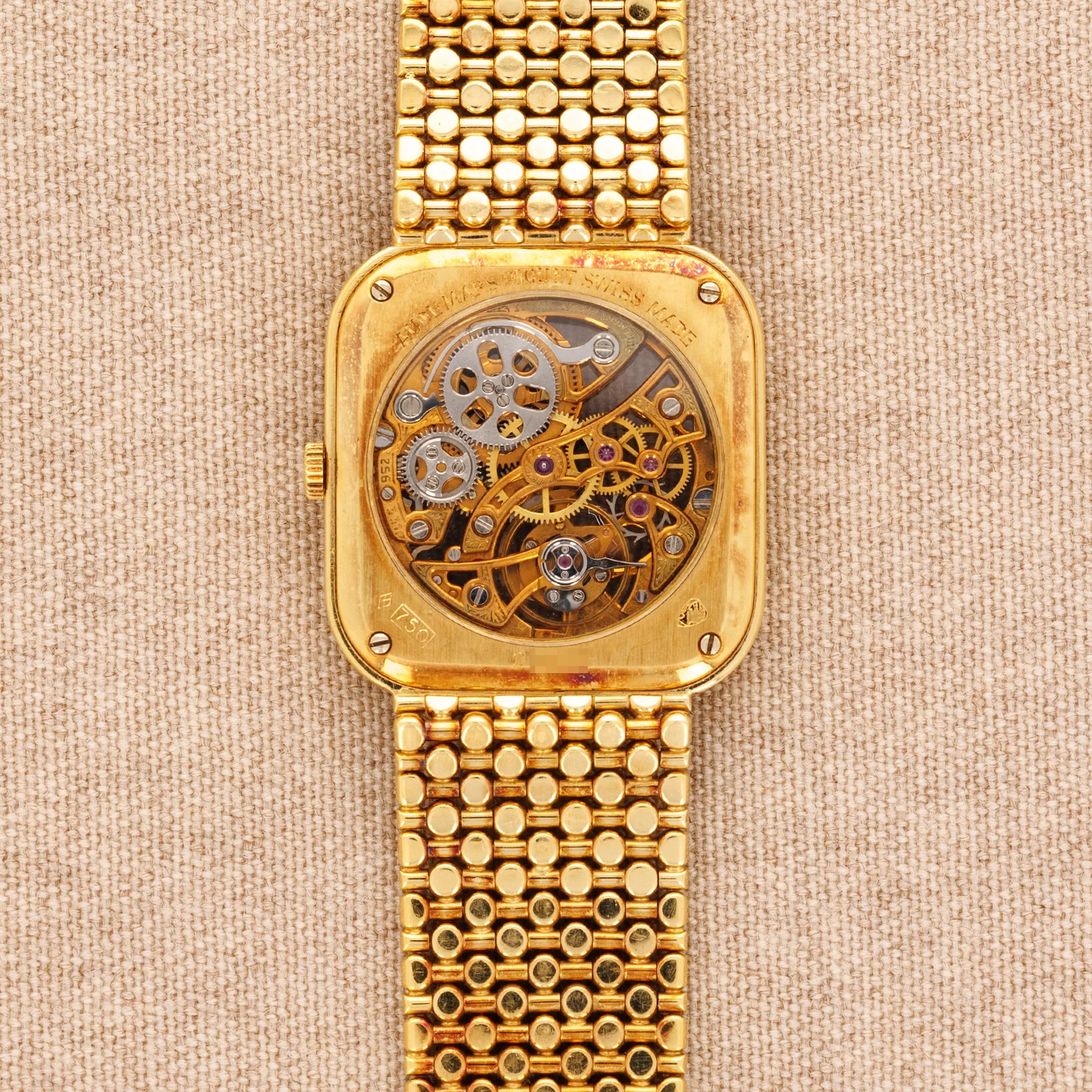 Audemars Piguet Yellow Gold Skeletonized Diamond Watch