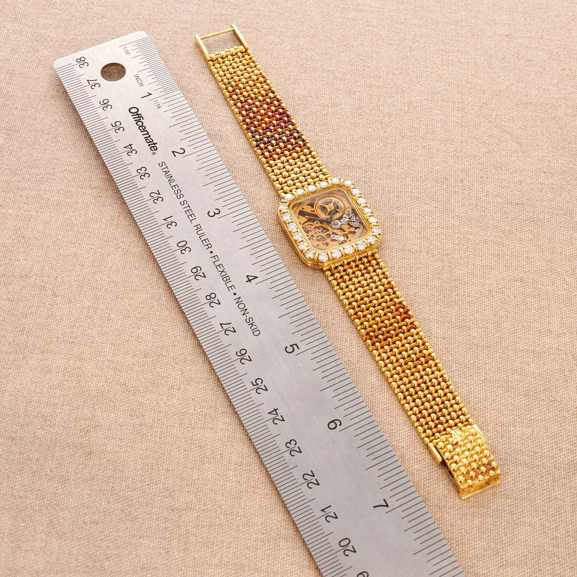 Audemars Piguet Yellow Gold Skeletonized Diamond Watch