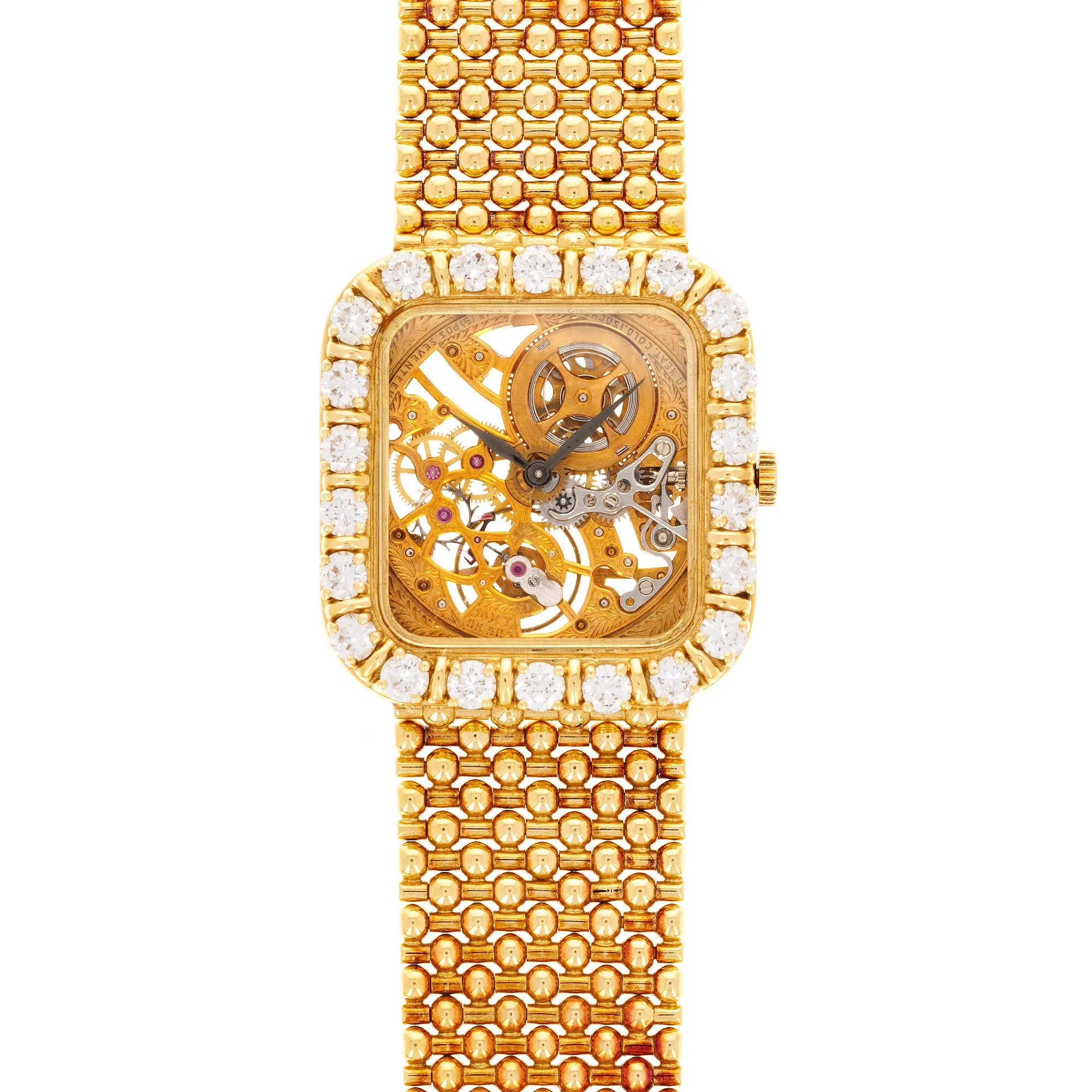 Audemars Piguet Yellow Gold Skeletonized Diamond Watch