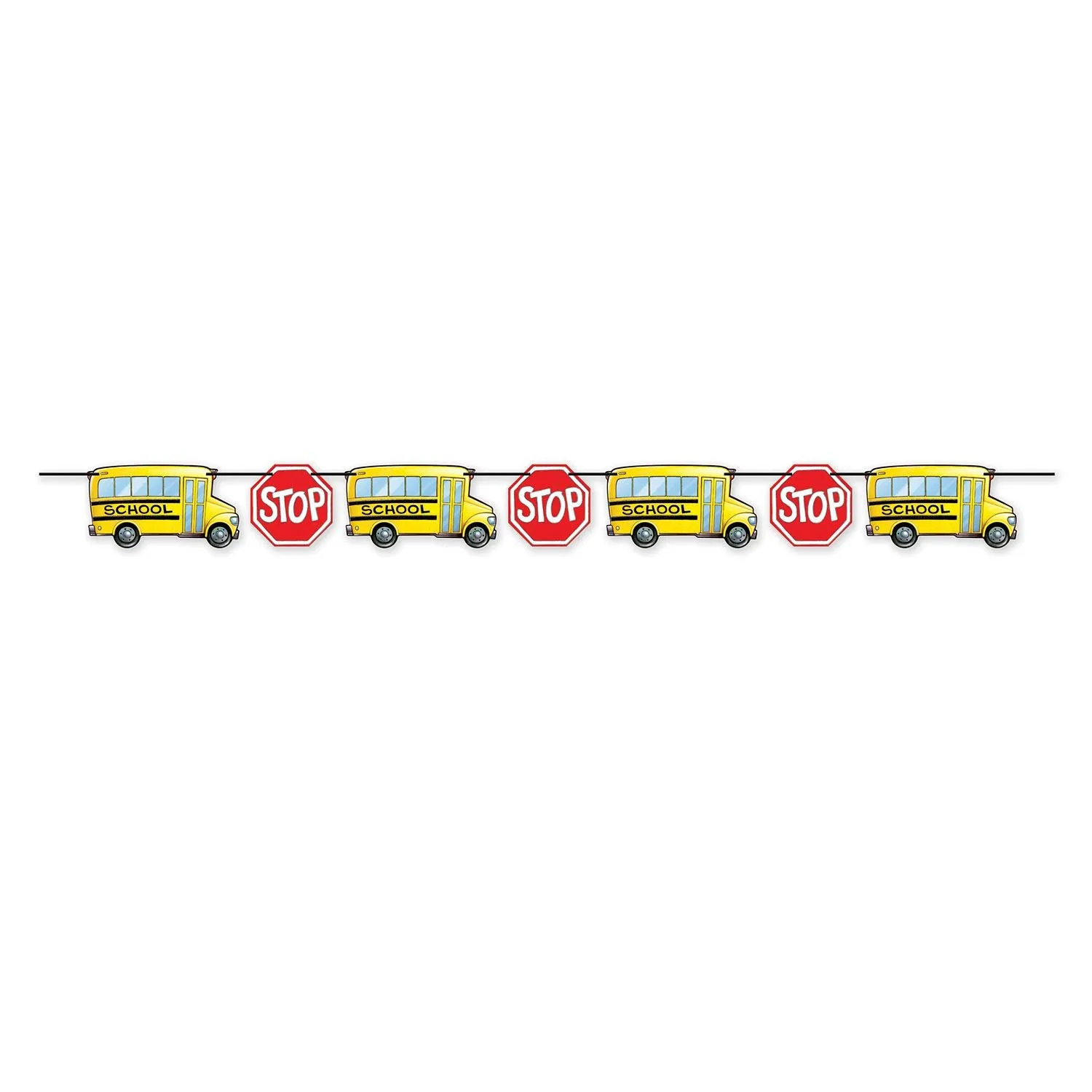 Beistle School Bus Streamer 6 in  x 8' (1/Pkg) Party Supply Decoration : Educational