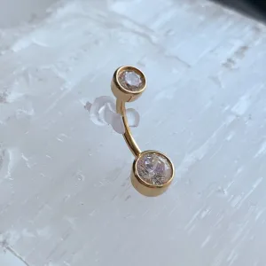 Bezel Setting Swarovski CZ Navel Curve