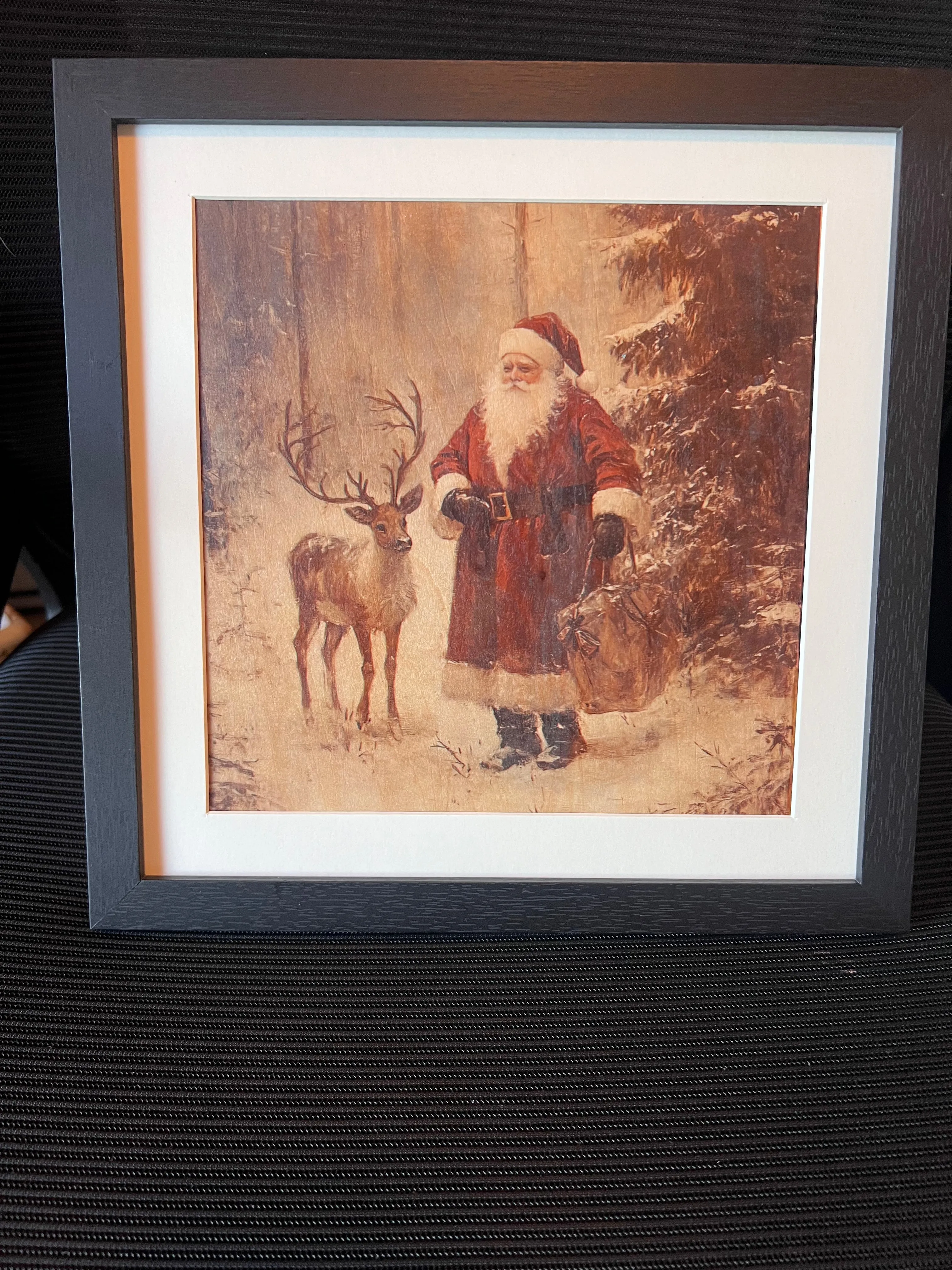 Black Framed Glass Holiday Sign - Christmas