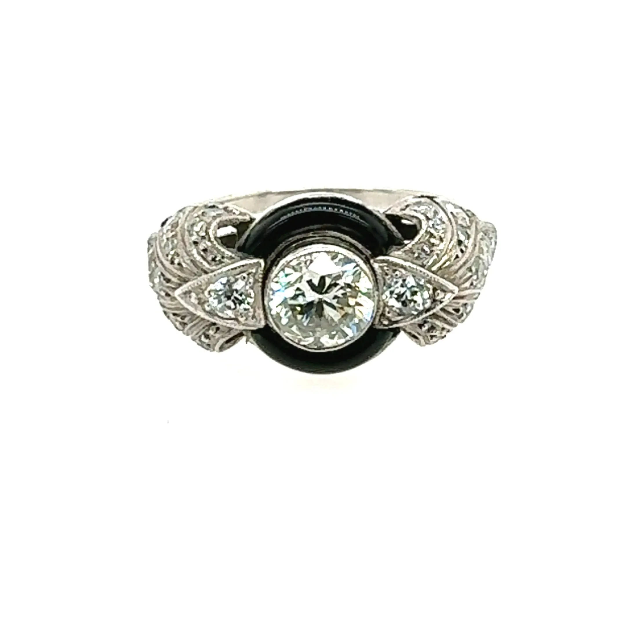 Black Onyx snd Diamond Ring