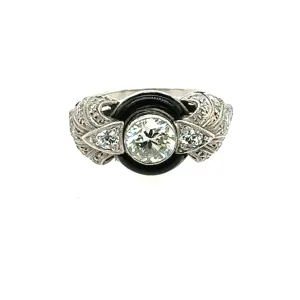Black Onyx snd Diamond Ring