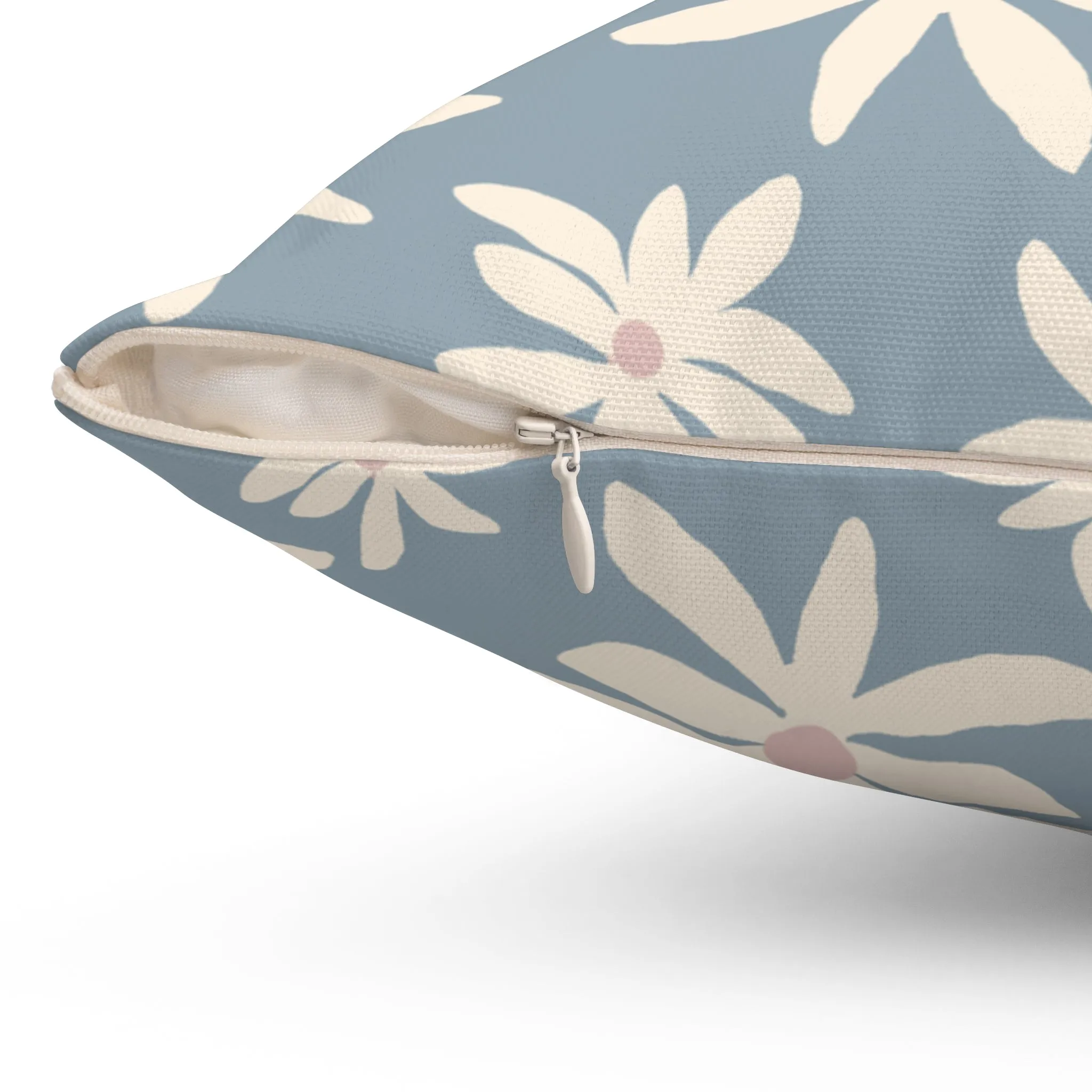 Blue & Tan Floral Throw Pillow by Shelbi Nicole