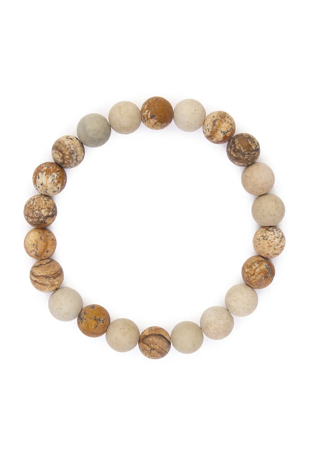 Brown 8mm NATURAL BEAD STRETCH BRACELET