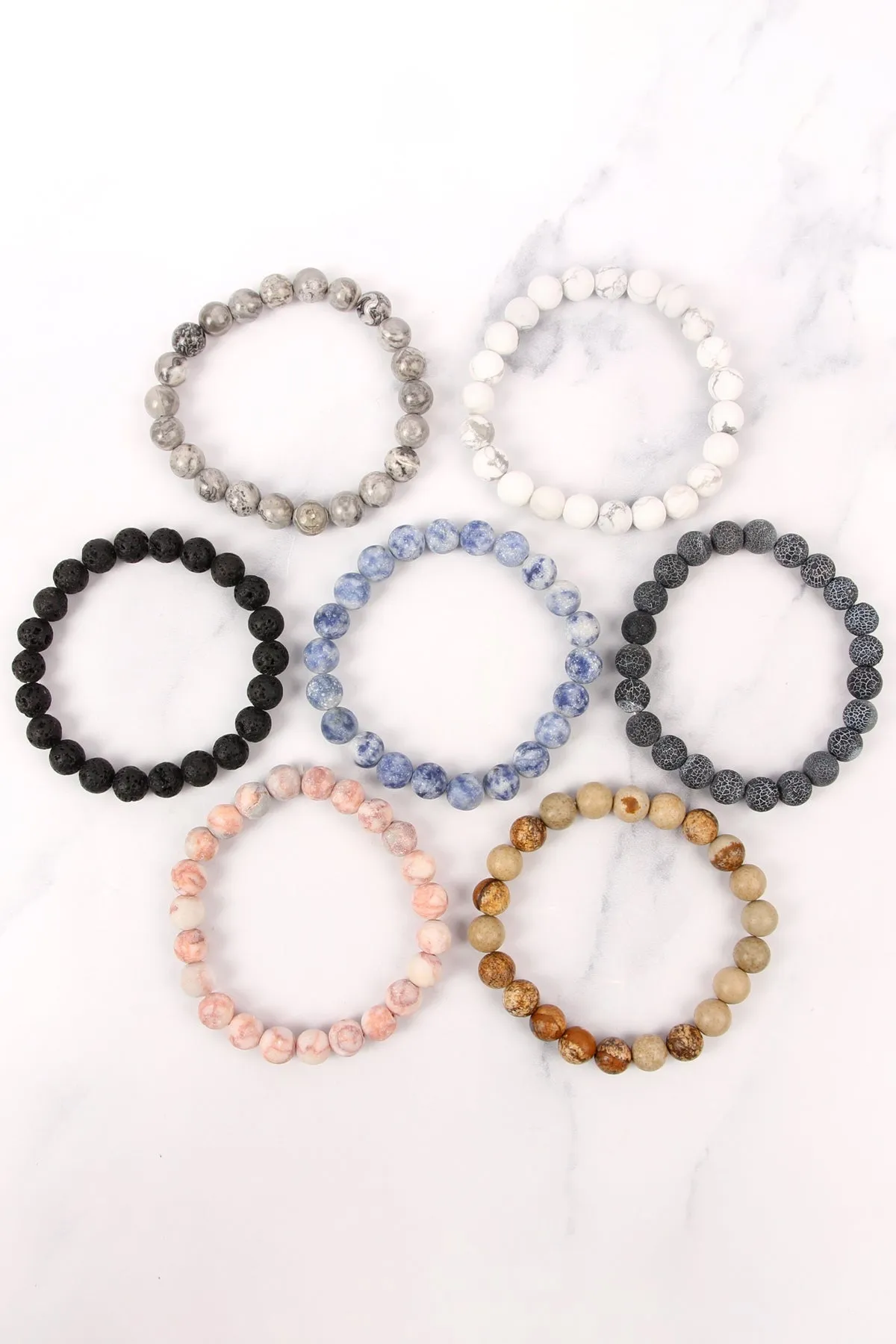 Brown 8mm NATURAL BEAD STRETCH BRACELET