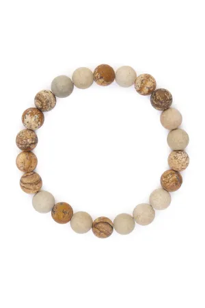 Brown 8mm NATURAL BEAD STRETCH BRACELET