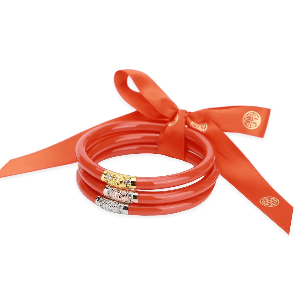 BuDhaGirl Three Kings Bangles Medium - Coral
