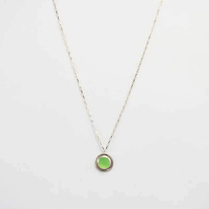 Button Necklace with Chrysoprase