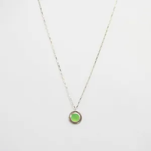 Button Necklace with Chrysoprase