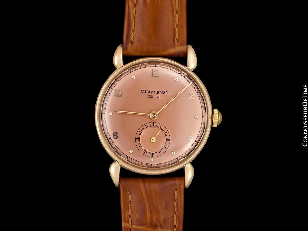 c. 1948 Patek Philippe Vintage Mens Midsize Handwound Watch, Ref. 1461 - 18K Rose Gold