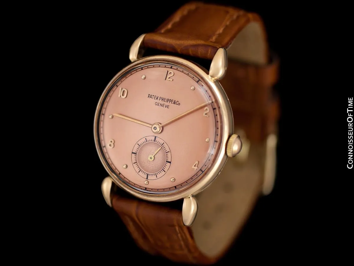 c. 1948 Patek Philippe Vintage Mens Midsize Handwound Watch, Ref. 1461 - 18K Rose Gold