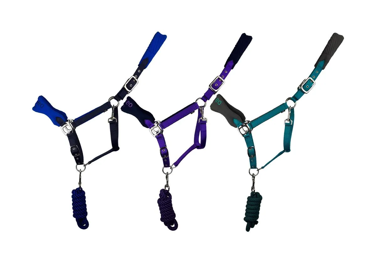 Cameo Equine Elite Show Headcollar & Rope Padded Fleece Braid Premium Fittings
