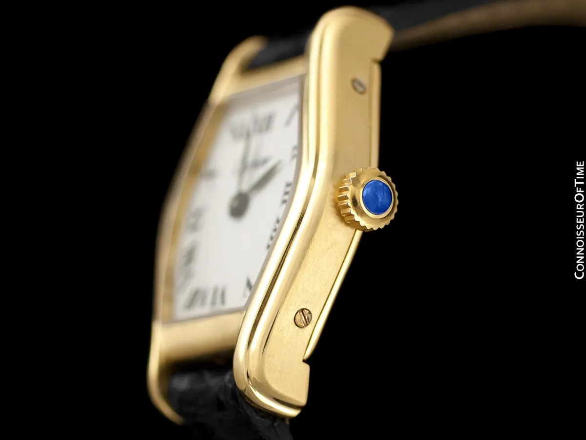 Cartier Vintage Ladies Tortue Tortoise Mechanical Watch - Solid 18K Gold with Deployment Buckle