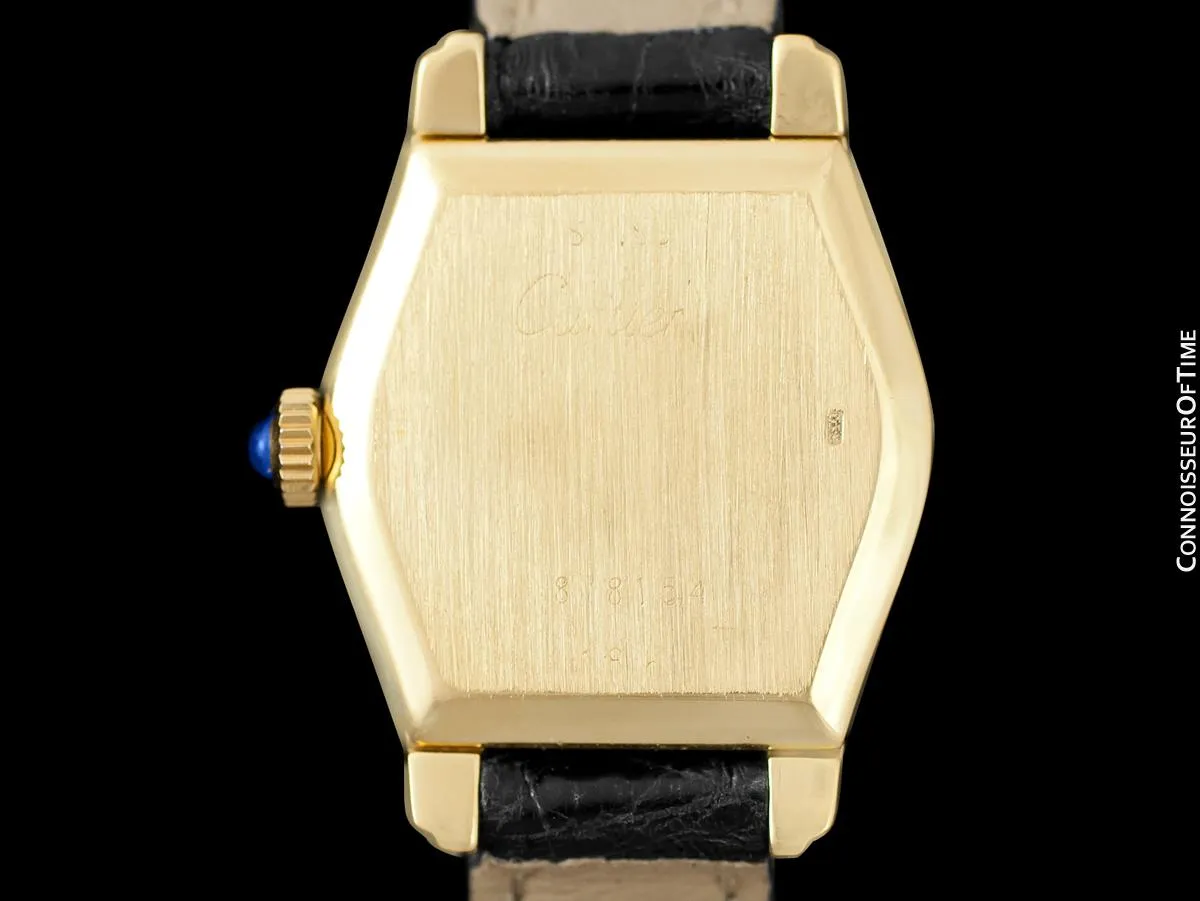 Cartier Vintage Ladies Tortue Tortoise Mechanical Watch - Solid 18K Gold with Deployment Buckle