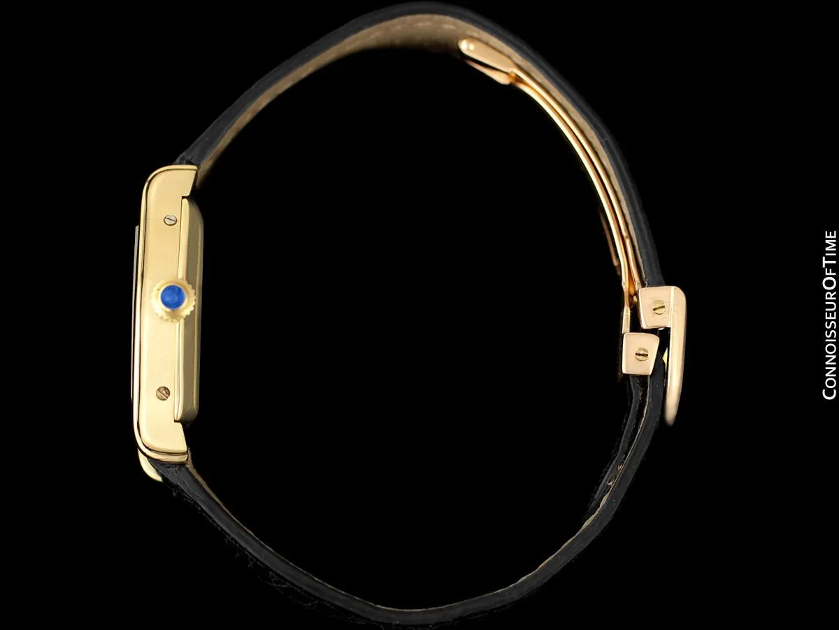 Cartier Vintage Ladies Tortue Tortoise Mechanical Watch - Solid 18K Gold with Deployment Buckle
