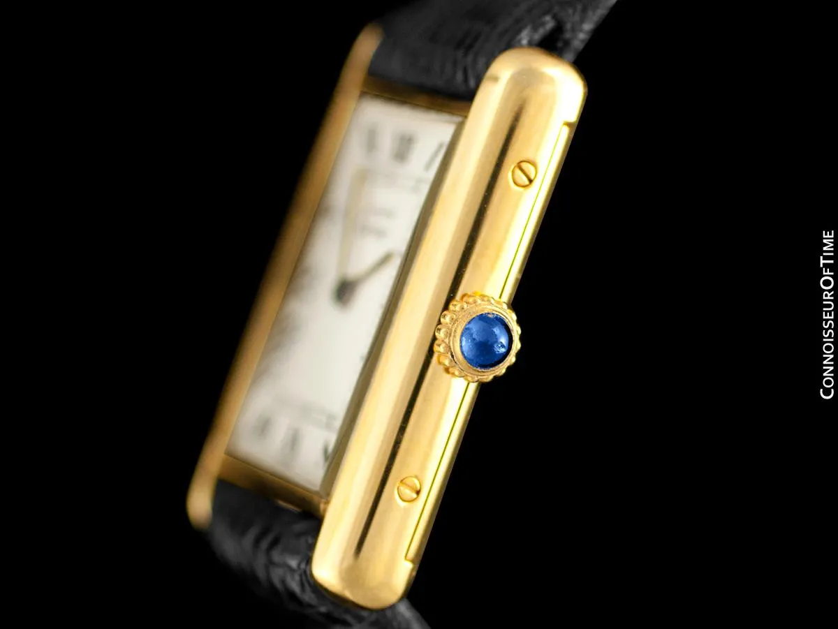 Cartier Vintage Mens Tank Mechanical Watch - Gold Vermeil, 18K Gold over Sterling Silver