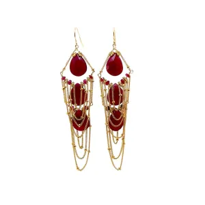Cascade Earrings - Ruby