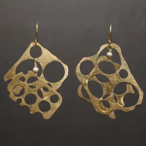 Channeling Ra: hand hammered gold earrings