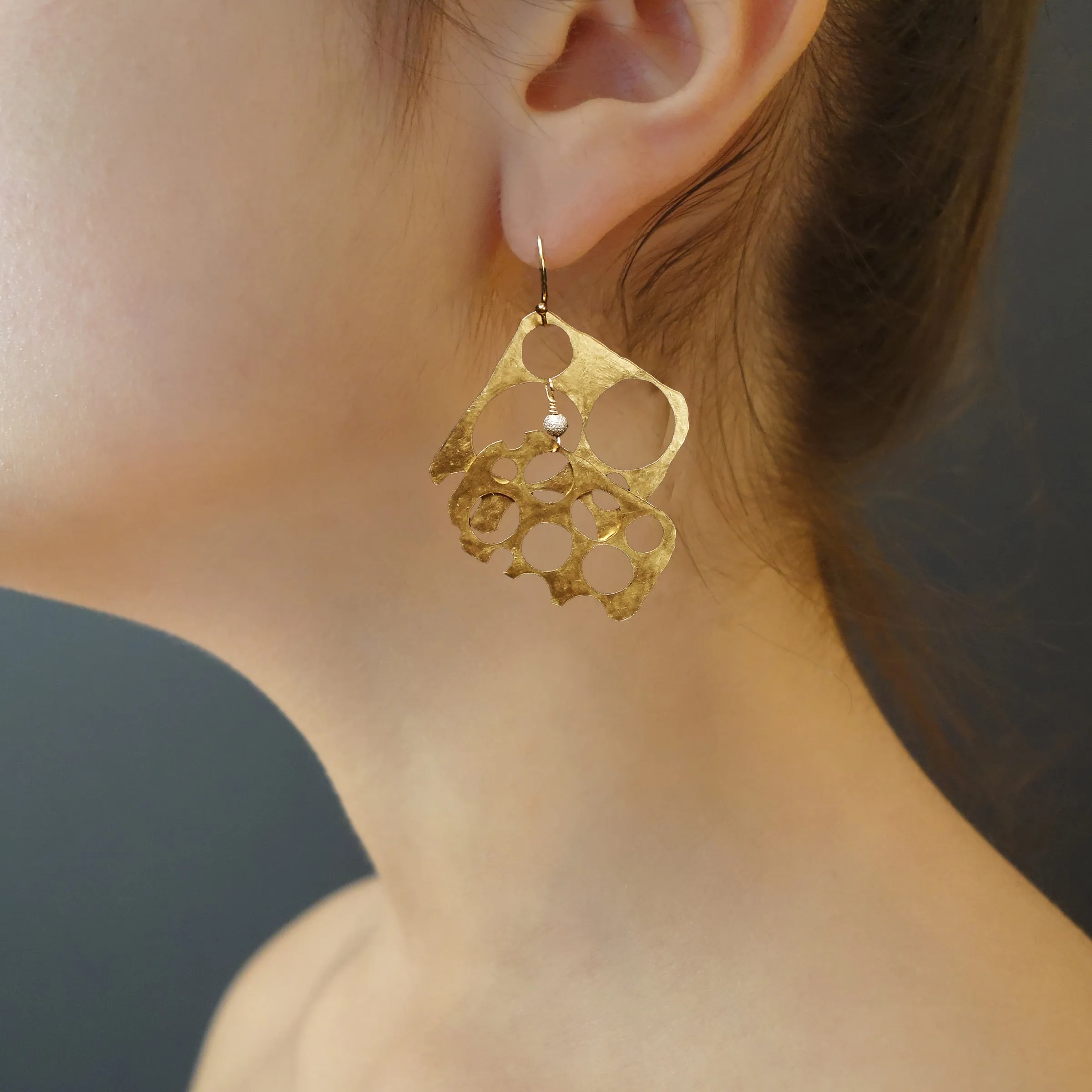 Channeling Ra: hand hammered gold earrings
