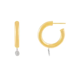 Charmed Diamond Hoop Earring 14K