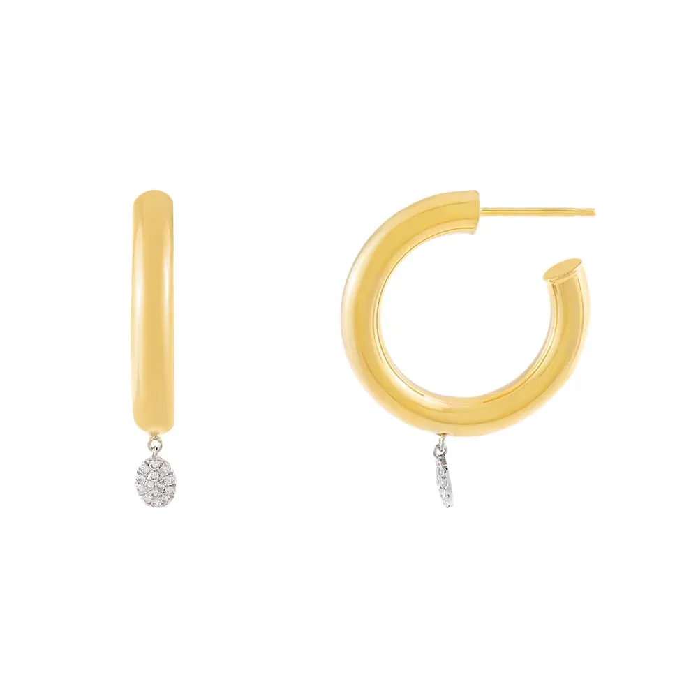 Charmed Diamond Hoop Earring 14K